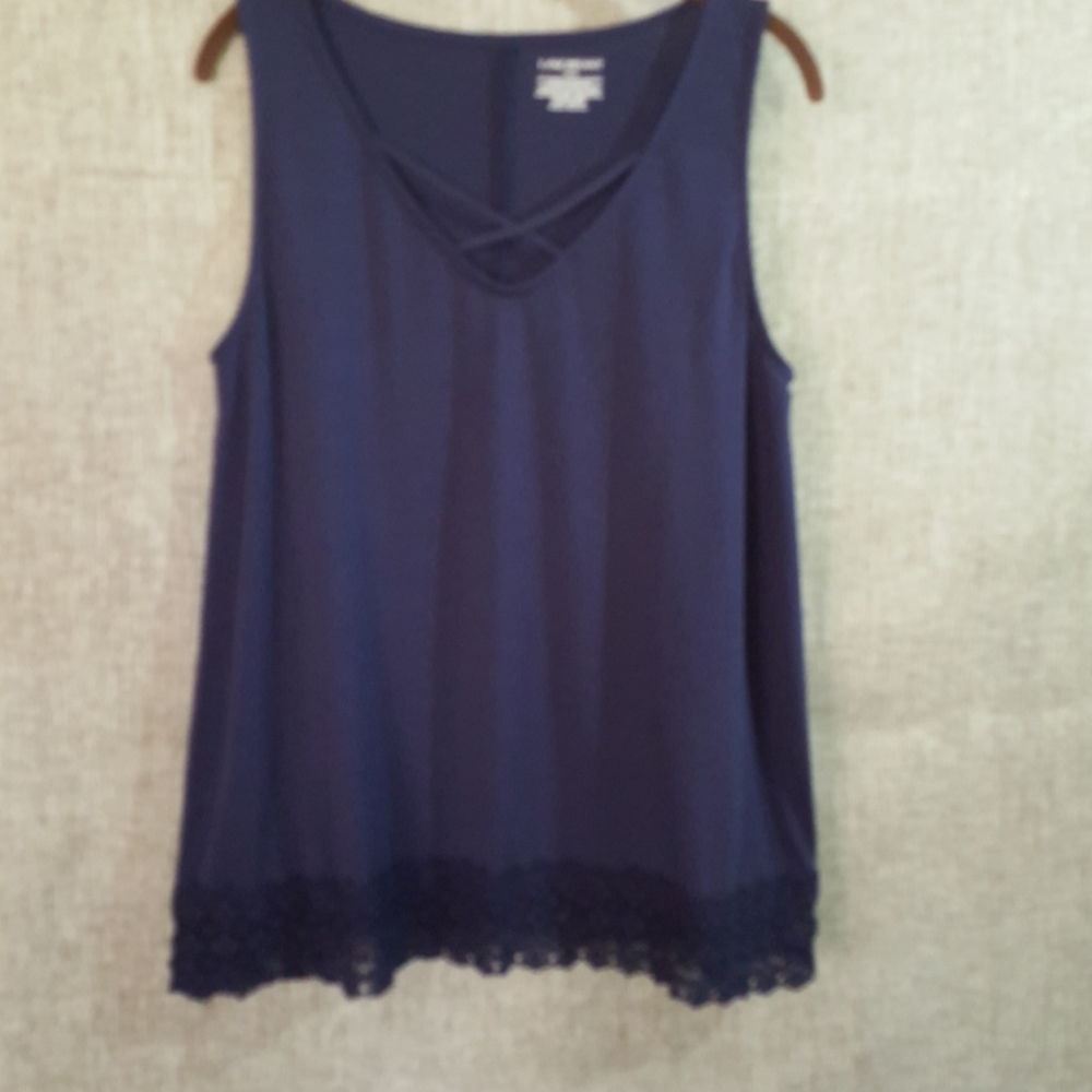 Navy Blue Sleeveless Blouse